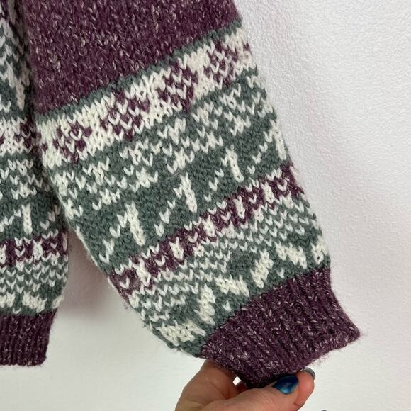 Vintage 90s Sweater Oversized Funnel Mock Neck Medium - Picture 6 of 8